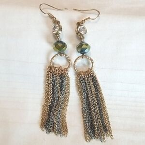 Gold Silver Beaded Chain Earrings